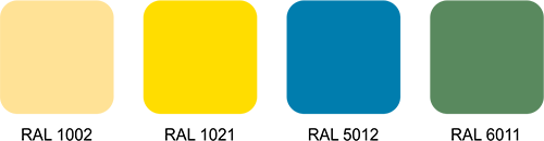 Grupa kolorów jasnych stosowanych dla płyt warstwowych z rdzeniem PIR