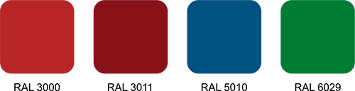 Grupa kolorów ciemnych stosowanych dla płyt warstwowych z rdzeniem wełny mineralnej